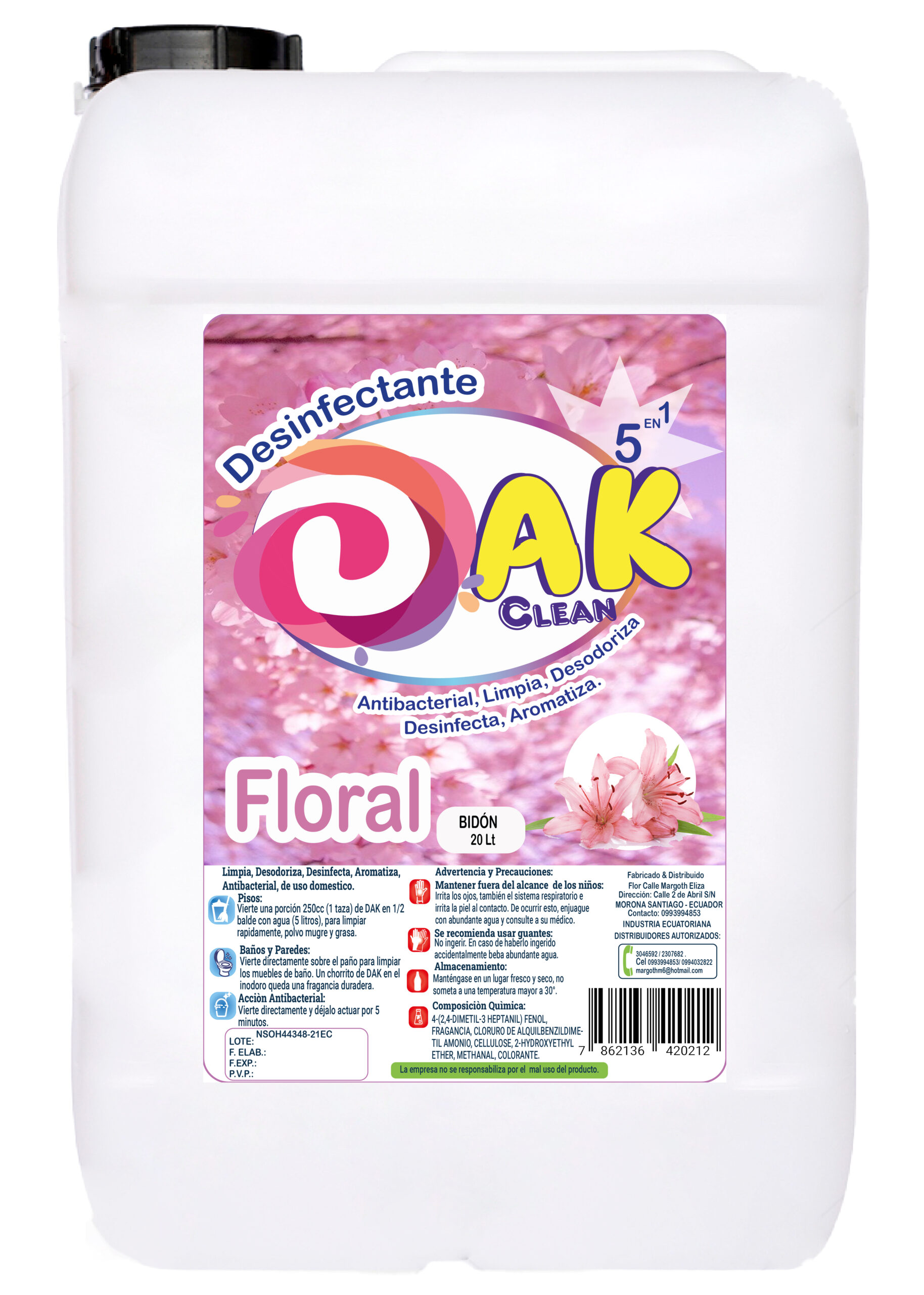 DESINFECTANTE DAK 20 LITROS FLORAL scaled